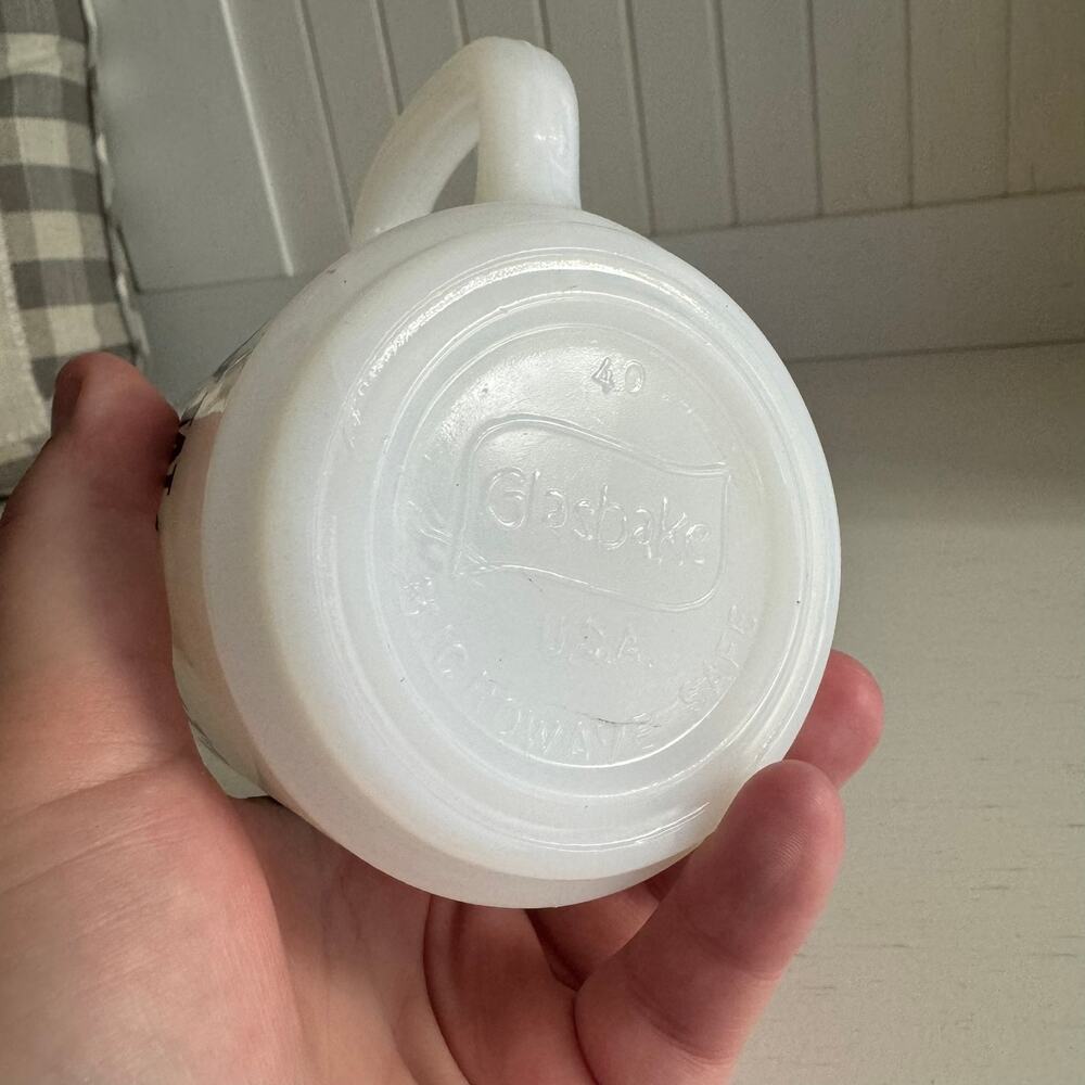 Vintage Glasbake USA Milk Glass Grandma Mug Coffee Cup w/ Grandmother Poem - Picture 7 of 10